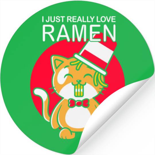 Cat Ramen Lover I Just really love Ramen Stickers