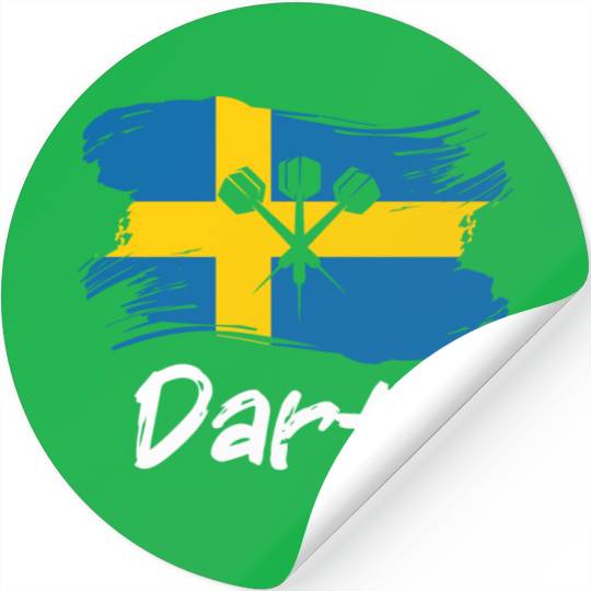 Darts Sweden Flag Dart Throwing Sweden Country Stickers