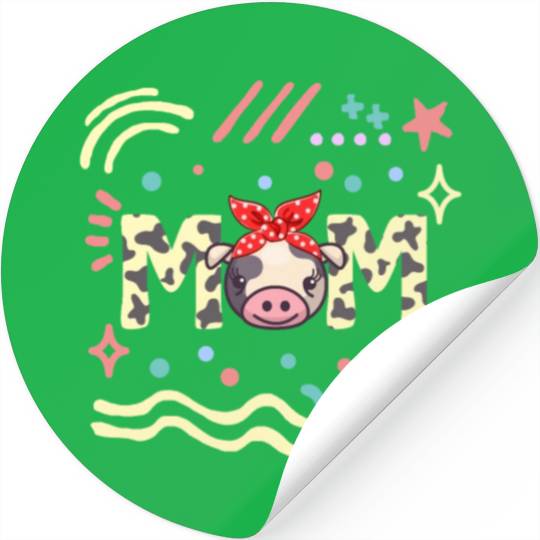 Cow Mom Stickers, Mother's Day Gift Funny Cow Lover