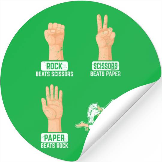 Rock Paper Scissors Nothing Beats Jiu Jitsu BJJ Ji Stickers