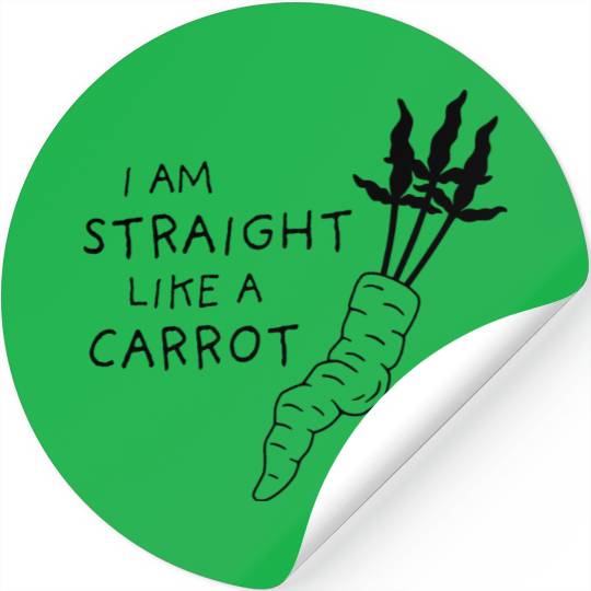 straight like a carrot - black uni II Stickers