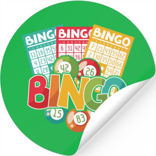 Fun Lucky Bingo Gambling Night Balls Cards T Stickers