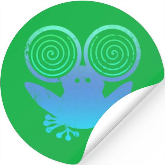 Hypnotic Frog Blue Stickers