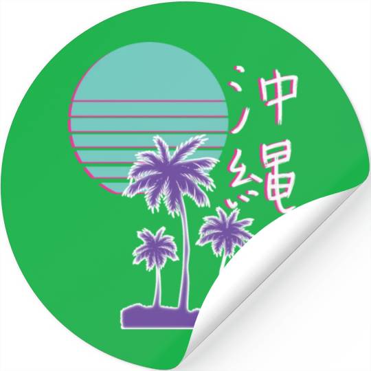 Japanese Okinawa Synthwave Streetwear Stickers