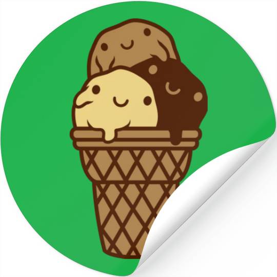Sweet 3 ice cream Stickers