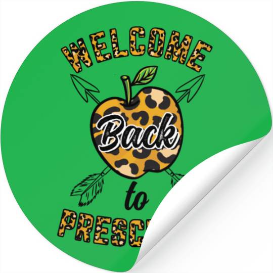 Welcome Back To Preschool Leopard Print Stickers