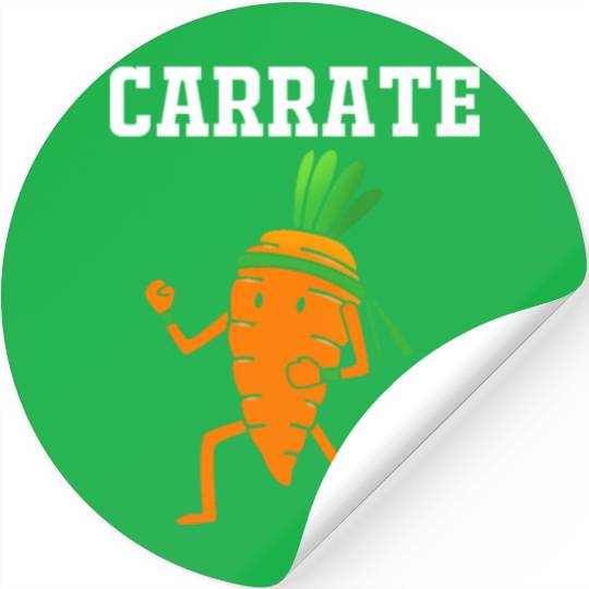 Carrate Funny Vegan Carrot Doing Karate Stickers