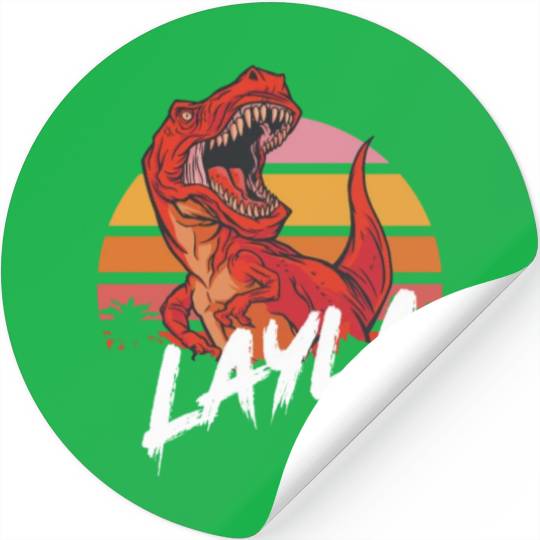 Layla - Beautiful girls name with T-REX Dino Stickers