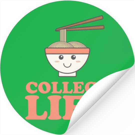 Funny College Life Cute Ramen Noodle Gift Stickers