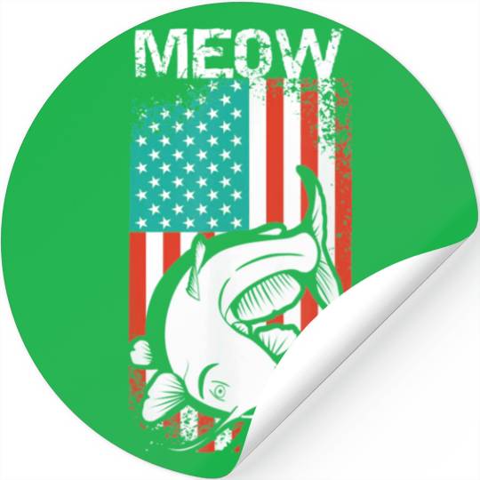 Catfishing American Flag Stickers