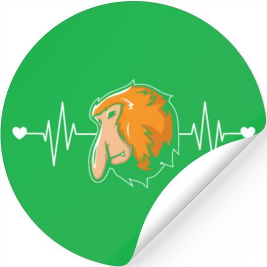 Proboscis Monkey Heartbeat Ape Wildlife Zookeeper Stickers