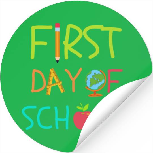 First Day of Back to School Kids Teachers Gear Stickers