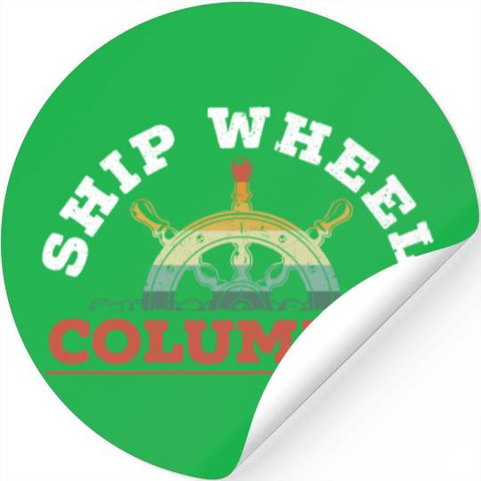 Ship Wheel Columbus Day Christopher Columbus Stickers