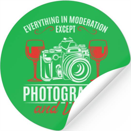 Everything In Moderation Except Photography & Wine Stickers