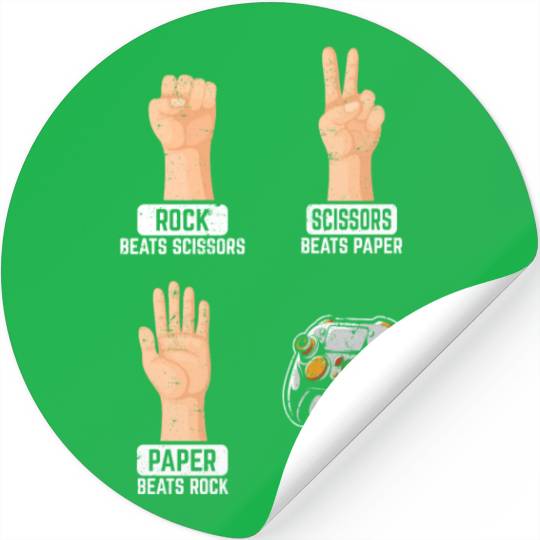 Rock Paper Scissors Nothing Beats Gaming Funny Gam Stickers