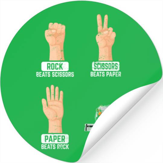 Rock Paper Scissors Nothing Beats Console PC Funny Stickers