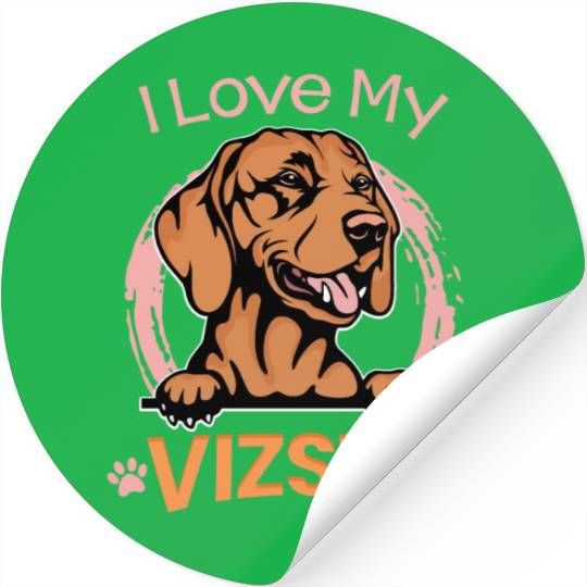I Love My Vizsla Stickers