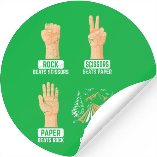 Rock Paper Scissors Nothing Beats Camping Funny Ca Stickers