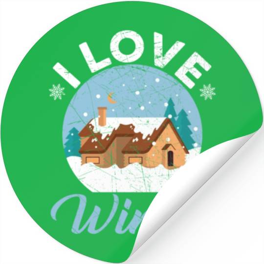 I Love Winter Snow Snowy Climate Winter Season Stickers