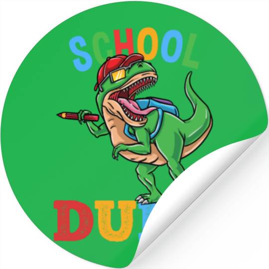 School Dude T-Rex Dinosaur Back To School Boys Stickers
