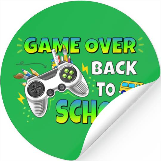 Controller Game Over Back To School Gaming Lover Stickers