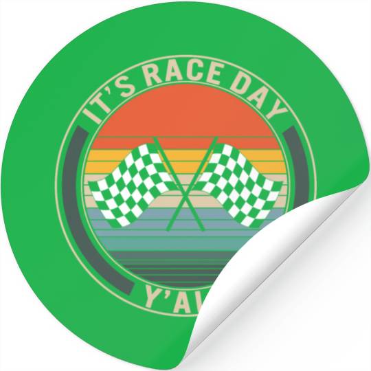 It's Race Day Y'all Stickers, Race Day Checkered