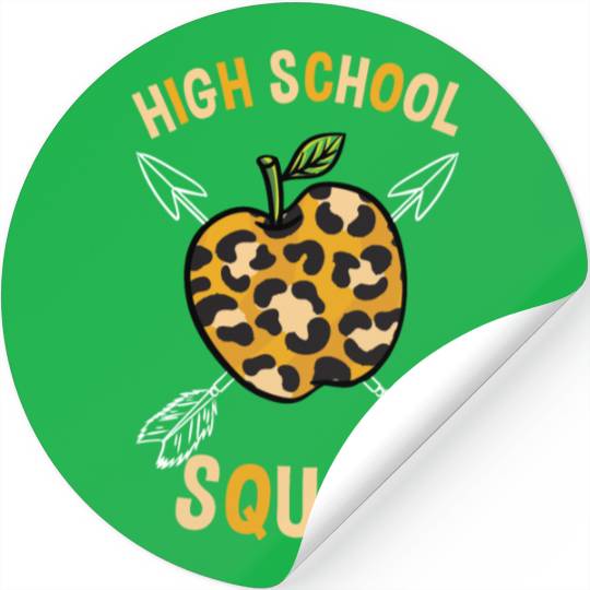 High School Back To School Squad Leopard Print Stickers