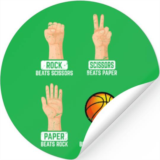 Rock Paper Scissors Nothing Beats Basketball Playe Stickers