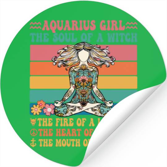 Aquarius Girl Astrology Sign Stickers