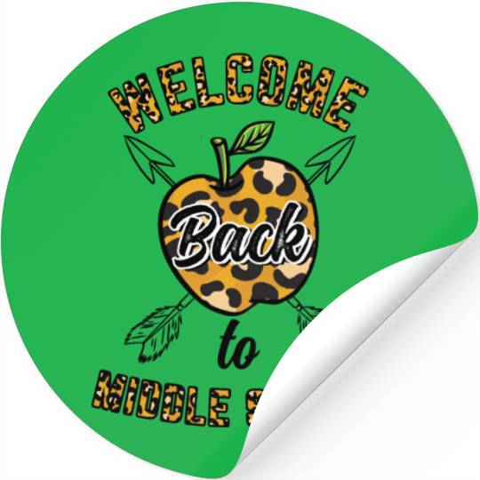 Welcome Back To Middle School Leopard Print Stickers