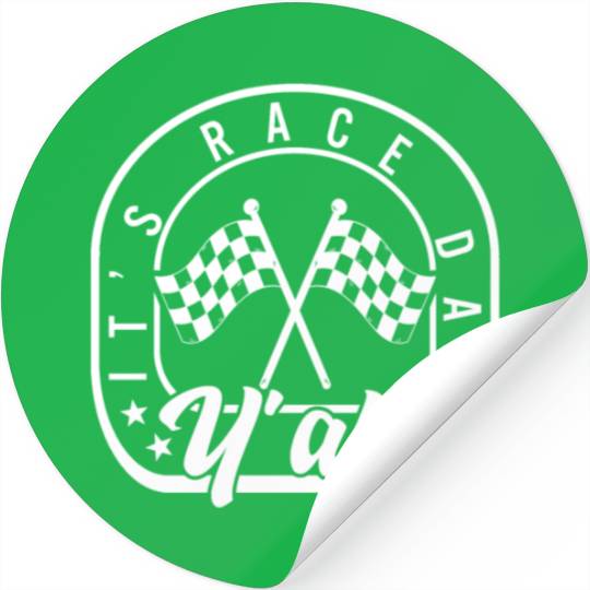 It's Race Day Y'all Stickers, Race Day Checkered