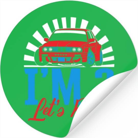 I'm Two Let's Roll Stickers, Future Race Driver Stickers,