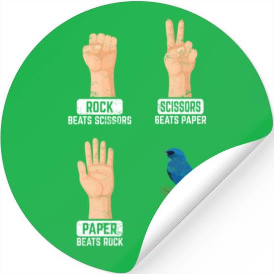 Rock Paper Scissors Nothing Beats Bird Watching Bi Stickers