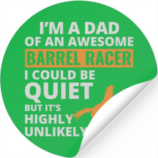 Barrel Racer Racing Horse Riding Dad Fathers day Stickers