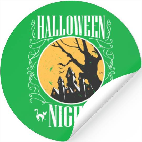 Halloween Night Trick Or Treat Happy Halloween Stickers