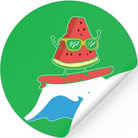 Watermelon Surfing Windsurfer Gift Stickers