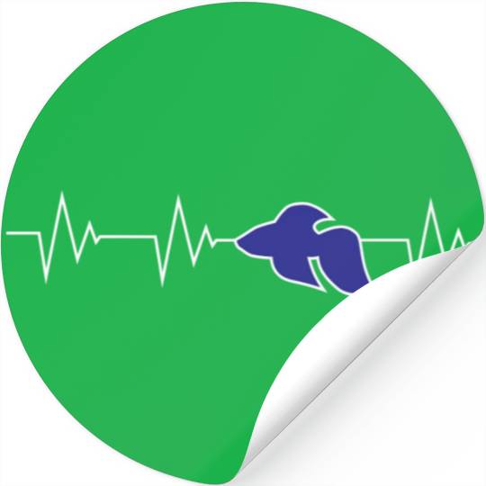 Jff Blue Betta Fish Heart Beat Stickers