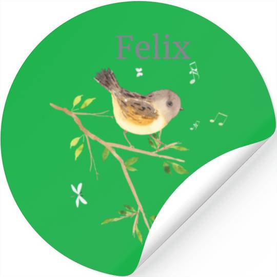 Waldier Bird Name Felix Stickers