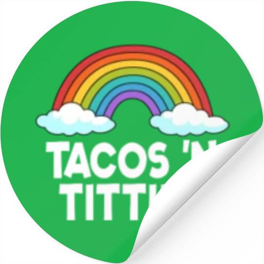 Tacos N Titties Rainbow Lesbian Funny LGBT Stickers