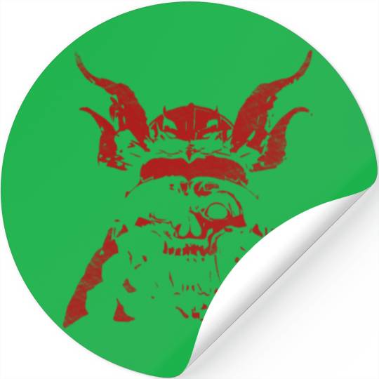 Samurai Demon Face - Red Stickers