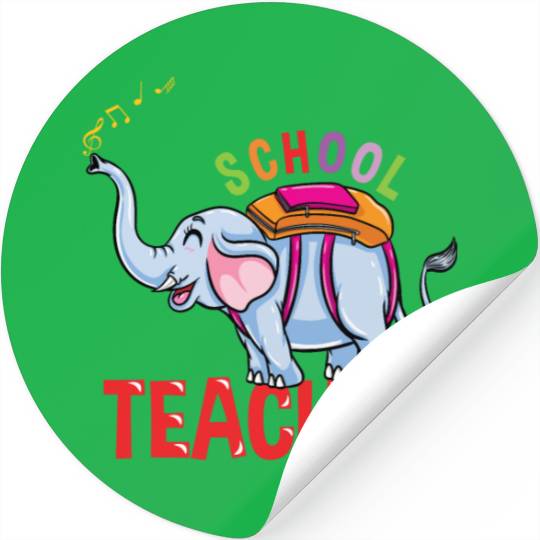 Back To School Elephant School Teacher Stickers