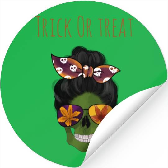 Skull Trick Ot Treat Stickers