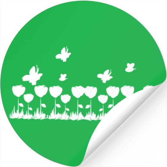 roses line butterfly nature grass Stickers