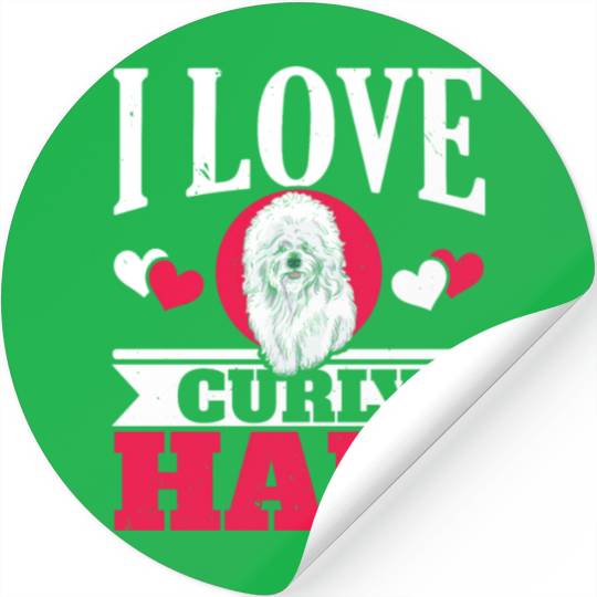 I Love Curly Hair Bichon Frise Dog Lover Puppy Paw Stickers
