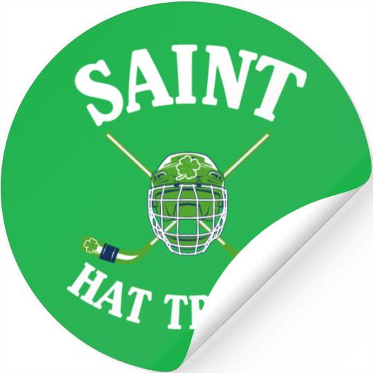 Saint Hat Tricks Funny Hockey Lovers Patty's Day Stickers