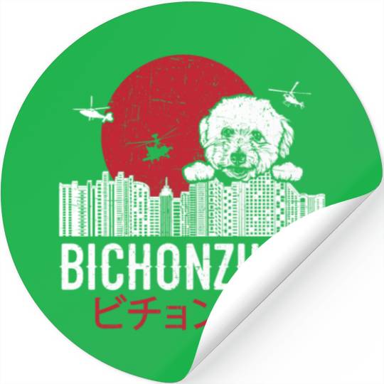 Bichonzilla Bichon Frise Dog Lover Puppy Stickers