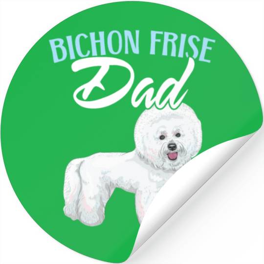Bichon Frise Dad Dog Lover Dog Breeder Puppy Paw Stickers