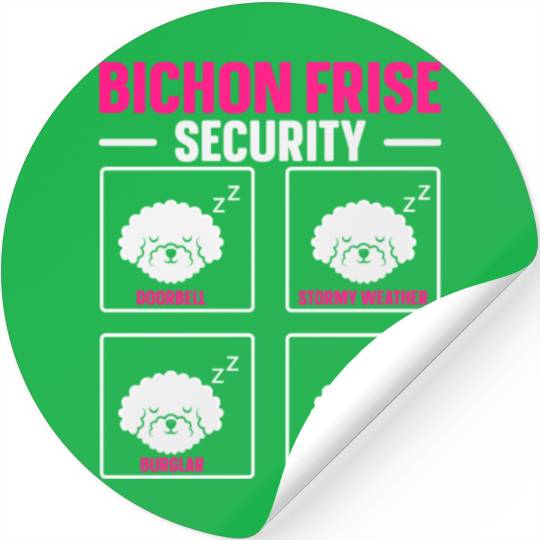 Bichon Frise Security Dog Lover Puppy Paw Love Stickers