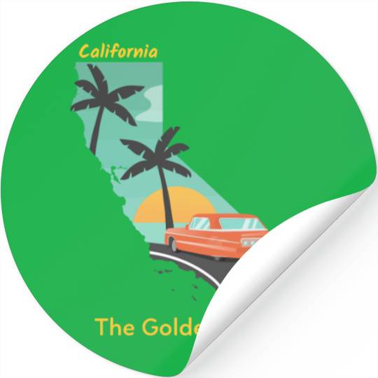California The Golden State Stickers