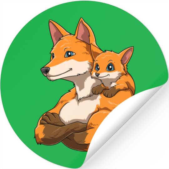 Strong Fox with Fox Child for a Fox lovers Stickers